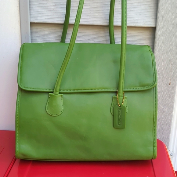 🌿🍀🍃 EXTREMELY RARE Vintage Coach shoulder Tote 7301💚 - Picture 1 of 12